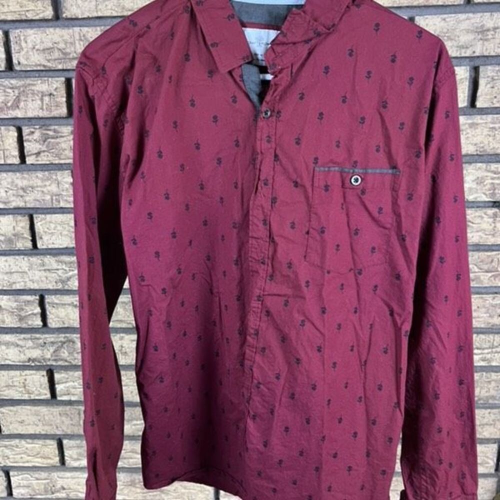 Craft and flow flower pattern button down long sleeve